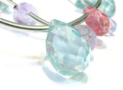 Multi Crystal faceted Teardrop Necklace