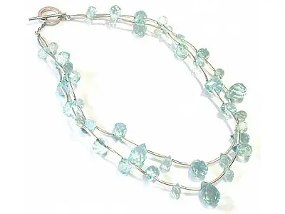 Topaz faceted Teardop and Silver Necklace