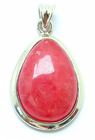 Rhodochrosite in Silver Teardrop Pendant