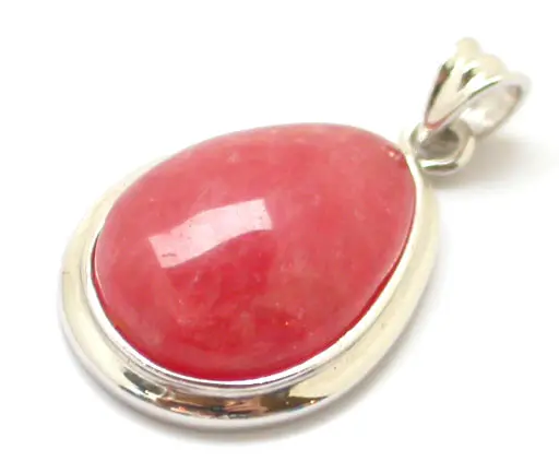 Rhodochrosite in Silver Teardrop Pendant