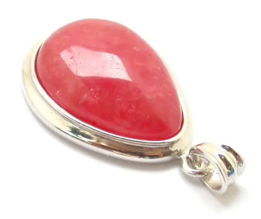 Rhodochrosite in Silver Teardrop Pendant