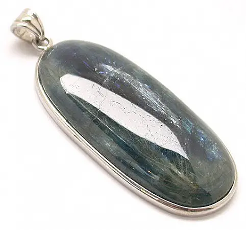 Kyanite in Silver Oval Pendant