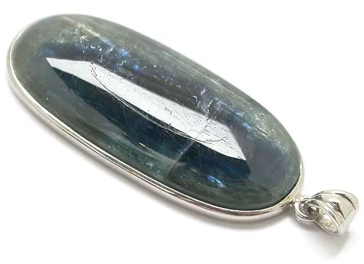 Kyanite in Silver Oval Pendant