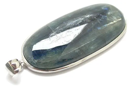 Kyanite in Silver Oval Pendant