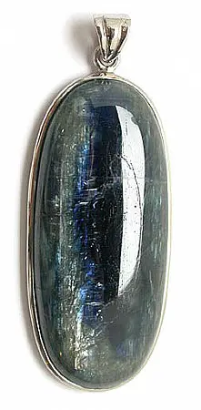 Kyanite in Silver Oval Pendant