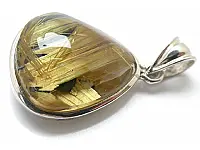 Rutilated Quartz in Silver Pendant