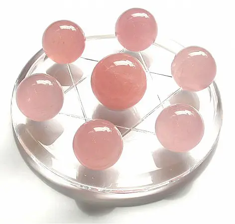 Rose Quartz Spheres Star of David