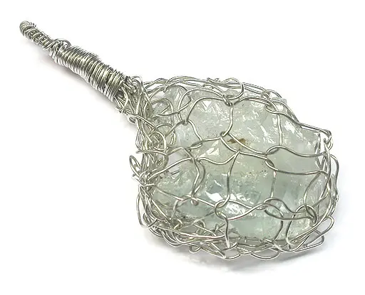 AquaMarine Cluster in Silver Pendant