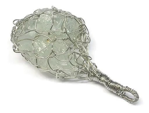 AquaMarine Cluster in Silver Pendant