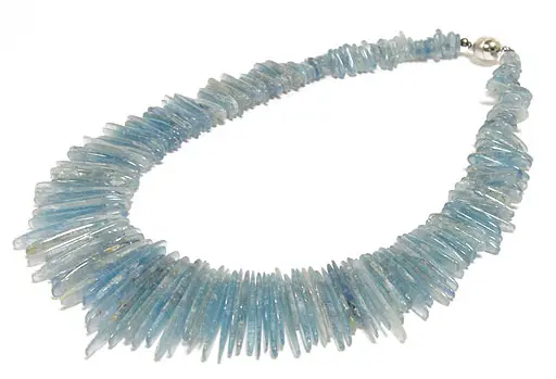 Blue Kyanite and Silver Necklace