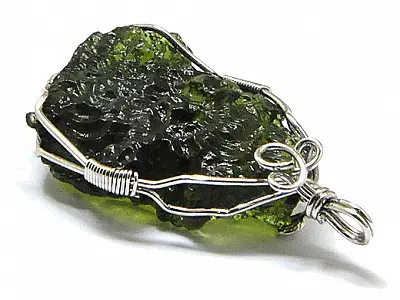 Moldavite in silver Pendant
