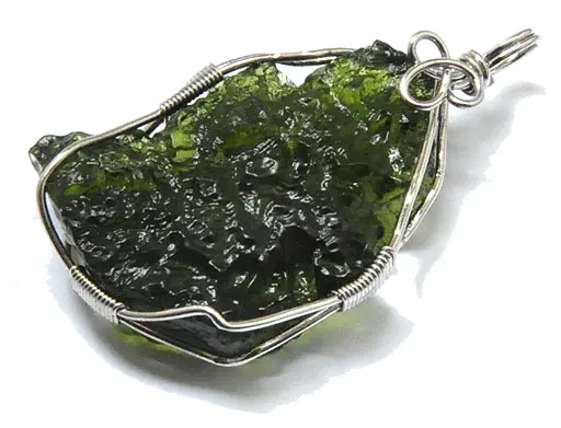 Moldavite in silver Pendant