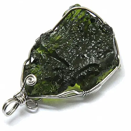 Moldavite in silver Pendant