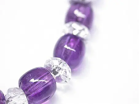 Amethyst and Clear Quartz Beads Bracelet