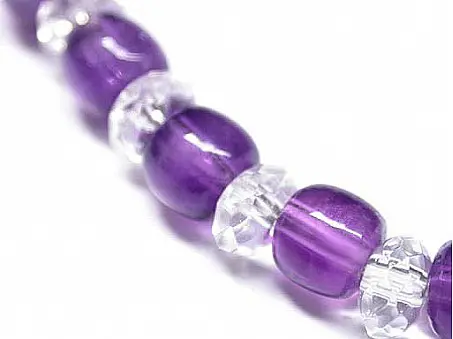 Amethyst and Clear Quartz Beads Bracelet