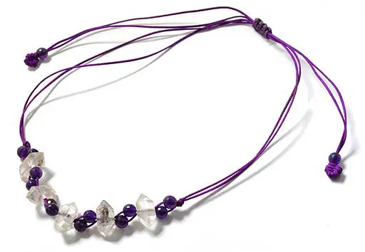 Amethyst with Herkimon Daimond Necklace