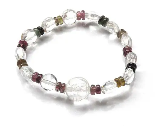 Clear Quartz Bracelet with Tourmaline