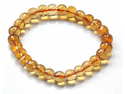 Citrine Faceted Beads Bracelet