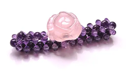 Amethyst Beads with Rose Quartz Bracelet