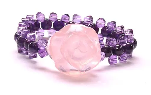Amethyst Beads with Rose Quartz Bracelet