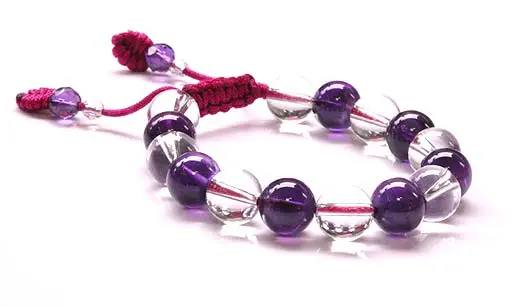 Amethyst and Clear Quartz Beads Bracelet