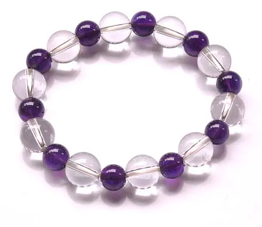 Amethyst and Clear Quartz Beads Bracelet