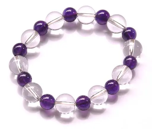 Amethyst and Clear Quartz Beads Bracelet