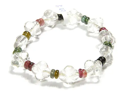 Clear Quartz Bracelet with Tourmaline