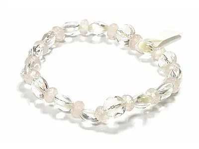 Clear Quartz Bracelet with Rose Quartz