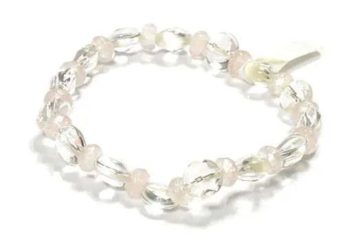 Clear Quartz Bracelet with Rose Quartz