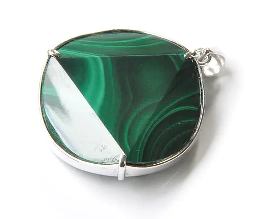 Malachite in Silver Pendant