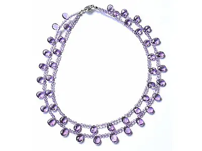 Amethyst teardrop cut Necklace