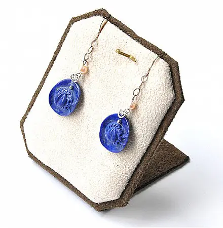 Lapis Pearl Silver Earrings