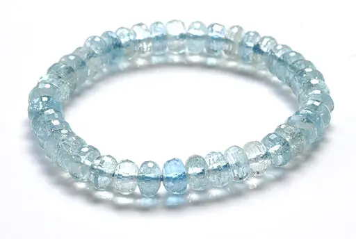 Aquamarine Faceted Beads Bracelet