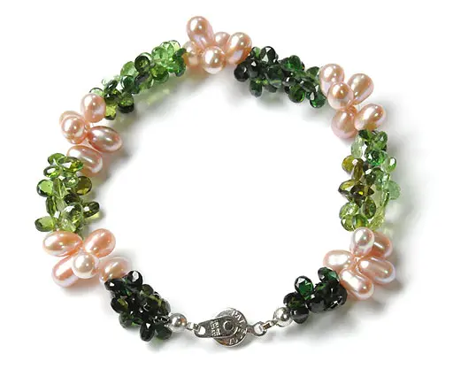 Green Tourmaline Pearl Bracelet