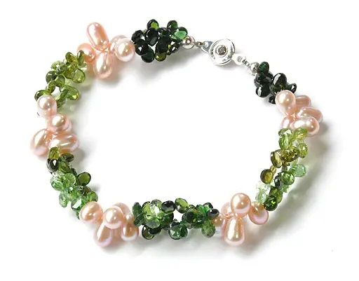 Green Tourmaline Pearl Bracelet