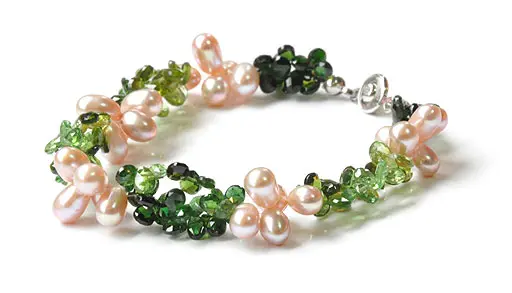 Green Tourmaline Pearl Bracelet