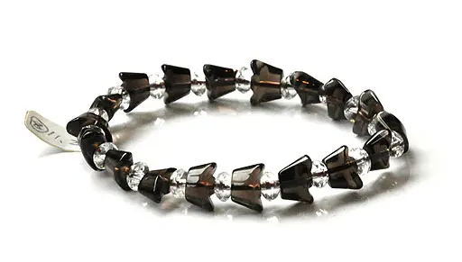 Money Smoky Quartz with Clear Quartz Bracelet