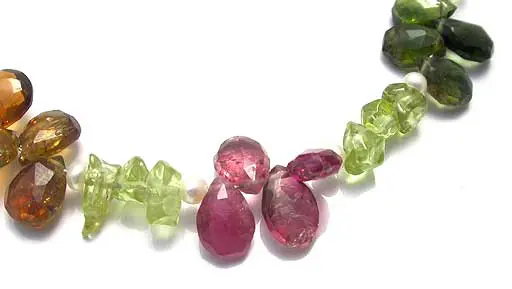 Tourmaline Peridot Pearl Bracelet