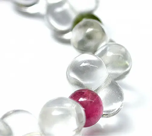 Clear Quartz Bracelet ~ 6 mm Tourmaline