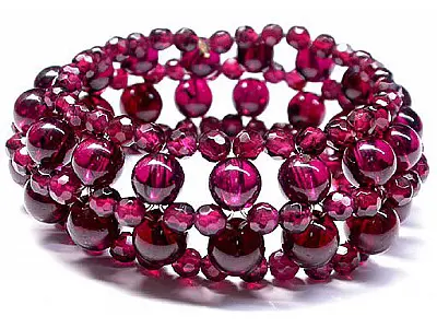 Garnet Bracelet 7mm 3mm