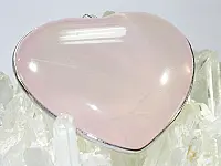 Rose Quartz Heart Pendant in Silver