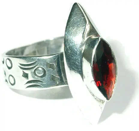 Garnet Silver Ring