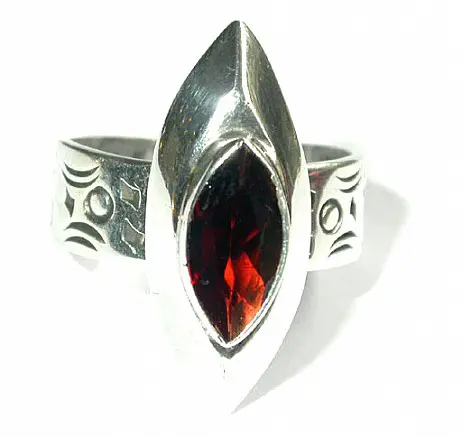 Garnet Silver Ring