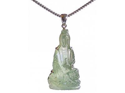 Prehnite Pendant in 18 Carat White Gold