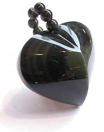 Heart Shaped Obsidian Pendant