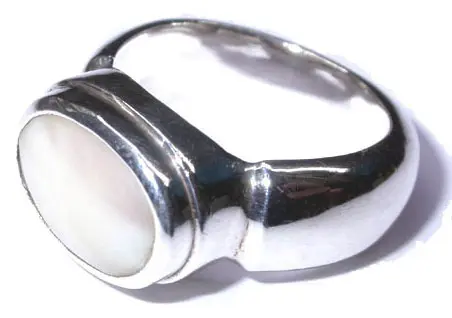 Shell Opal Silver Ring