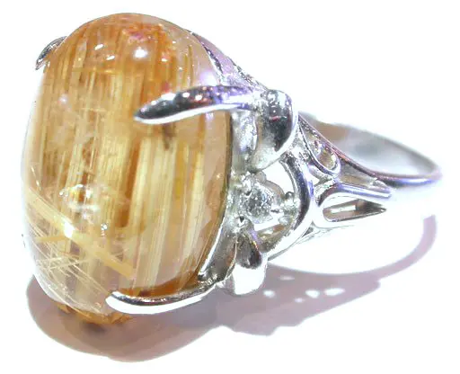 Rutilated Quartz Silver Ring