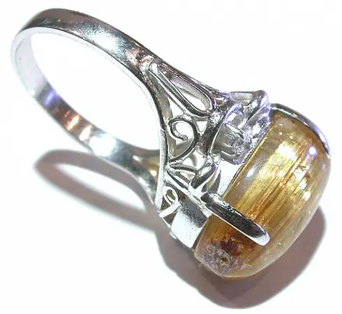 Rutilated Quartz Silver Ring