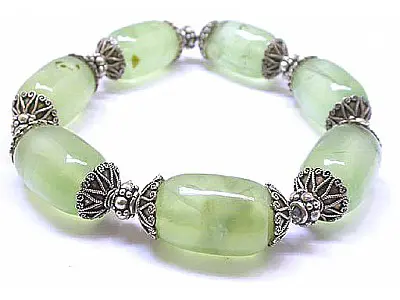 Prehnite in Silver Bracelet